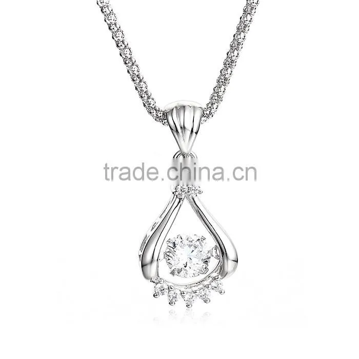 925 Sterling Silver Dancing Stone Pendant Jewelry SPG898W