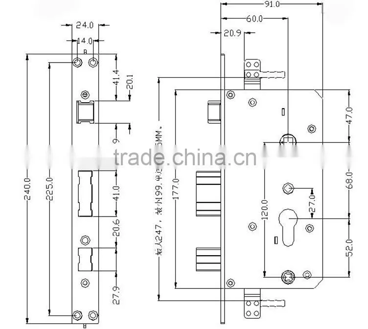 2015 Hotel Selling Stainless steel Biometric Fingerprint Door Lock