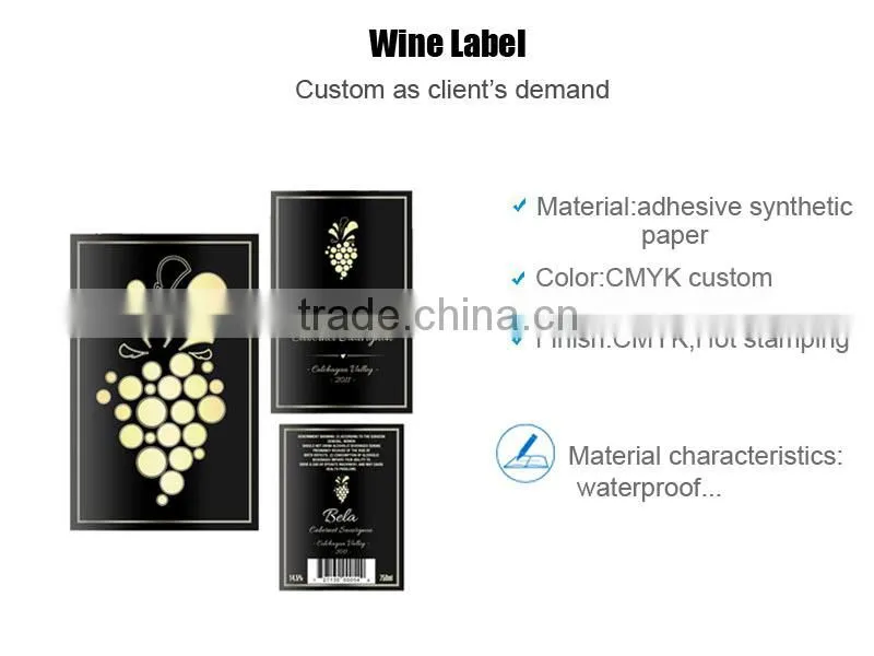 2015 Luxury Wine Sticker Label Paper Custom For Global Customers China Manufacturer