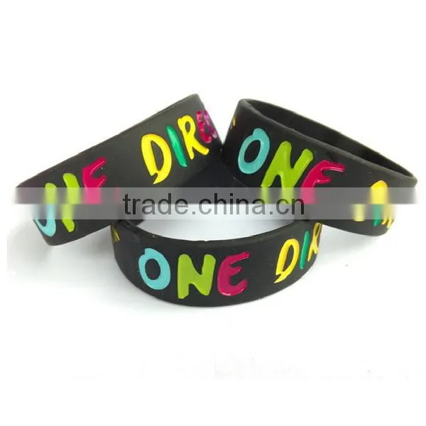 Custom plain silicone one direction hand band