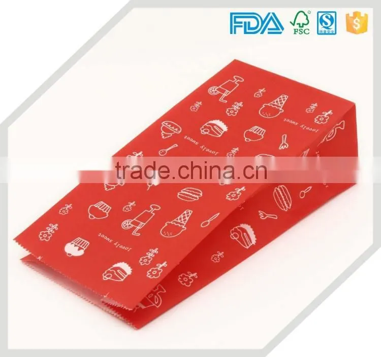 safety food grade recycled flat bottom candy cute paper bag