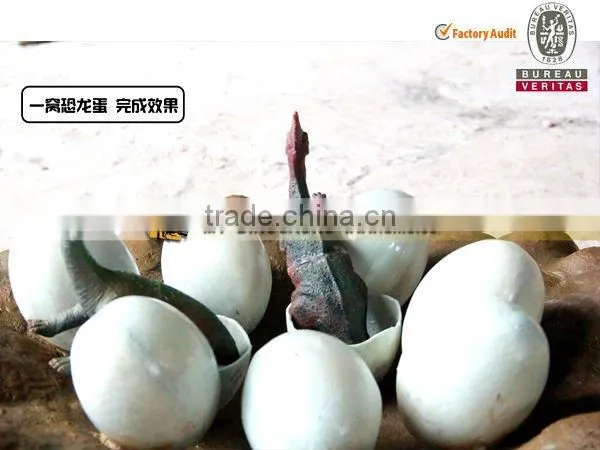 Artificial dinosaur eggs in dinosaur nest