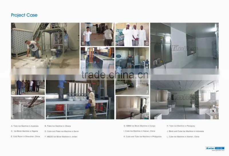Flake ice machine drum for sea water supply