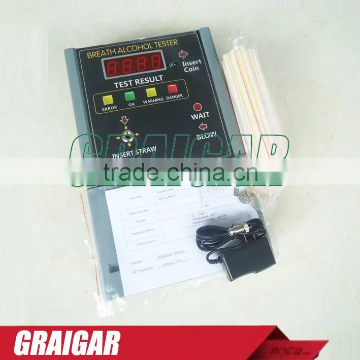 NEW Coin breath alcohol tester AT319 continuous breathing, about 5 seconds