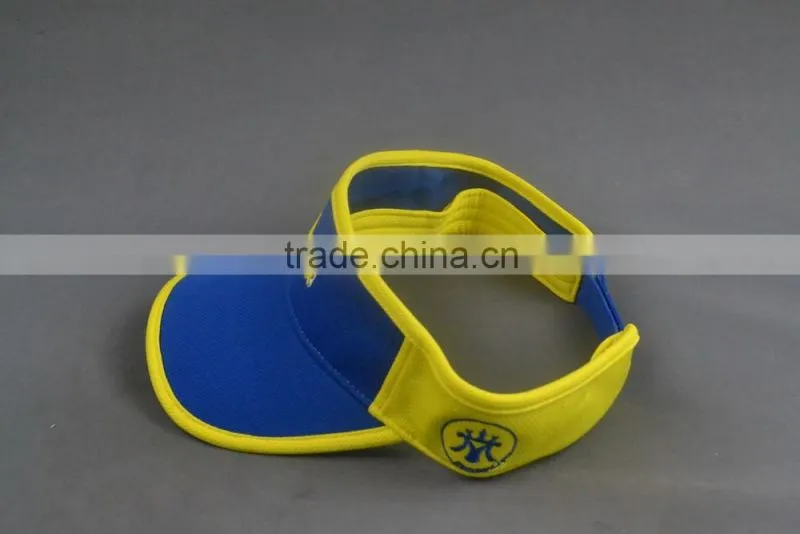 China supplier custom 100% polyster sun visor cap with 3D embroidery