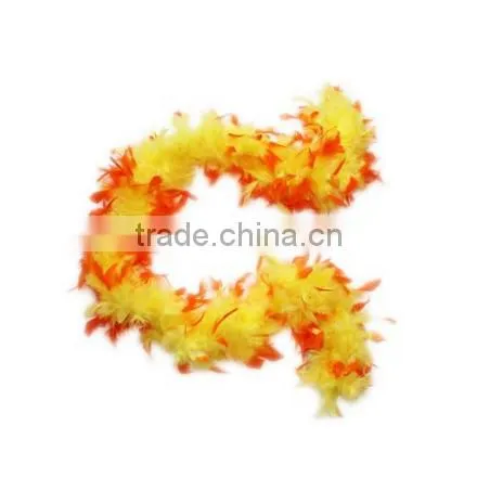White Turkey Chandelle Feather Boas with Purple tips-party decoration