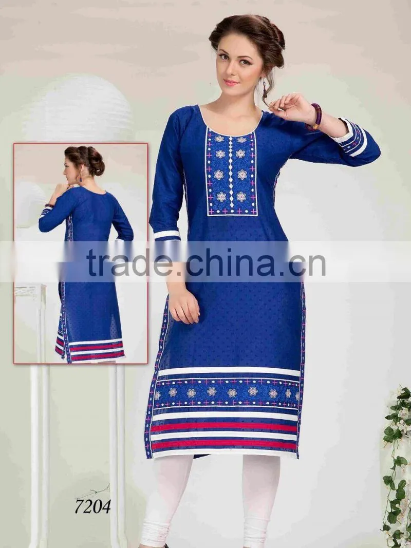 Designer Silk Embroidered KURTI-TUNIC-TOP-KURTA