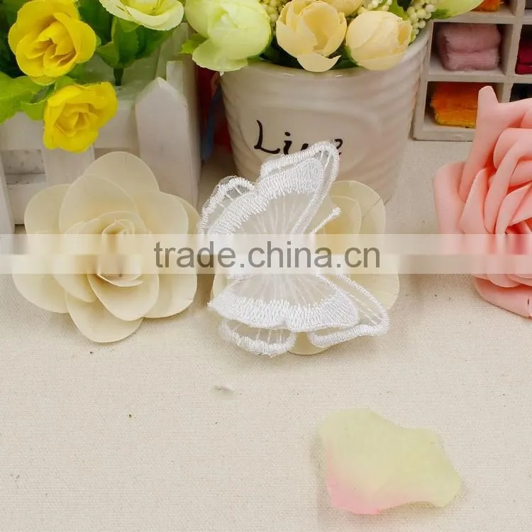 the newest design high quality butterfly embroidery lace patch