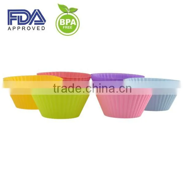 Silicone Baking Cups / Muffin Molds - 12 Reusable Cupcake Liners in Storage Container