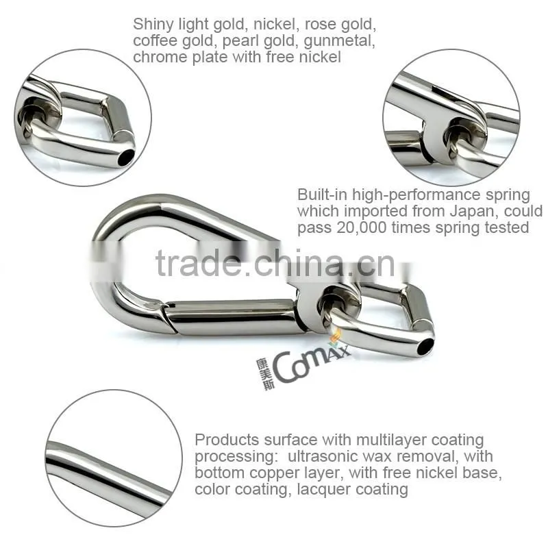 Shiny silver simple flat metal hook for handbag and luggage