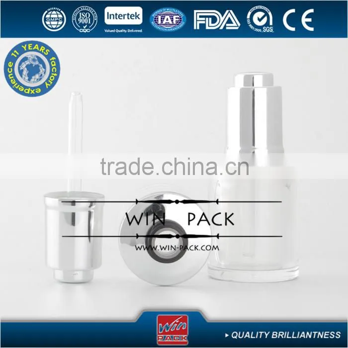 10ml round shape acrylic dropper bottle with wood cap