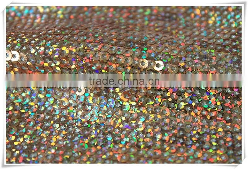 Wholesale New Arrival shiny colors textile sequin stock fabric for evening dress