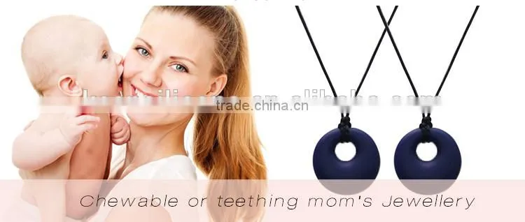 Best sale silicone pendant / amber necklace for baby and moms rings jewelry