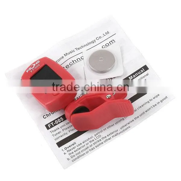 LCD Clip-on Guitar Tuner Electronic Digital Chromatic Bass Violin Ukulele Red
