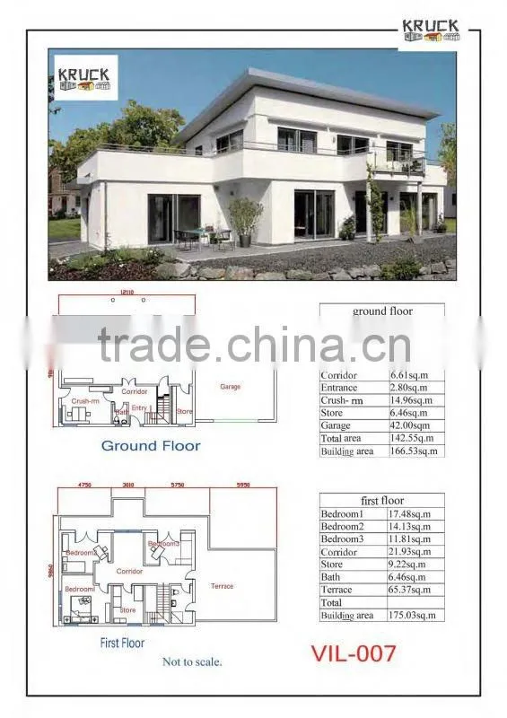 CE light steel structure villa