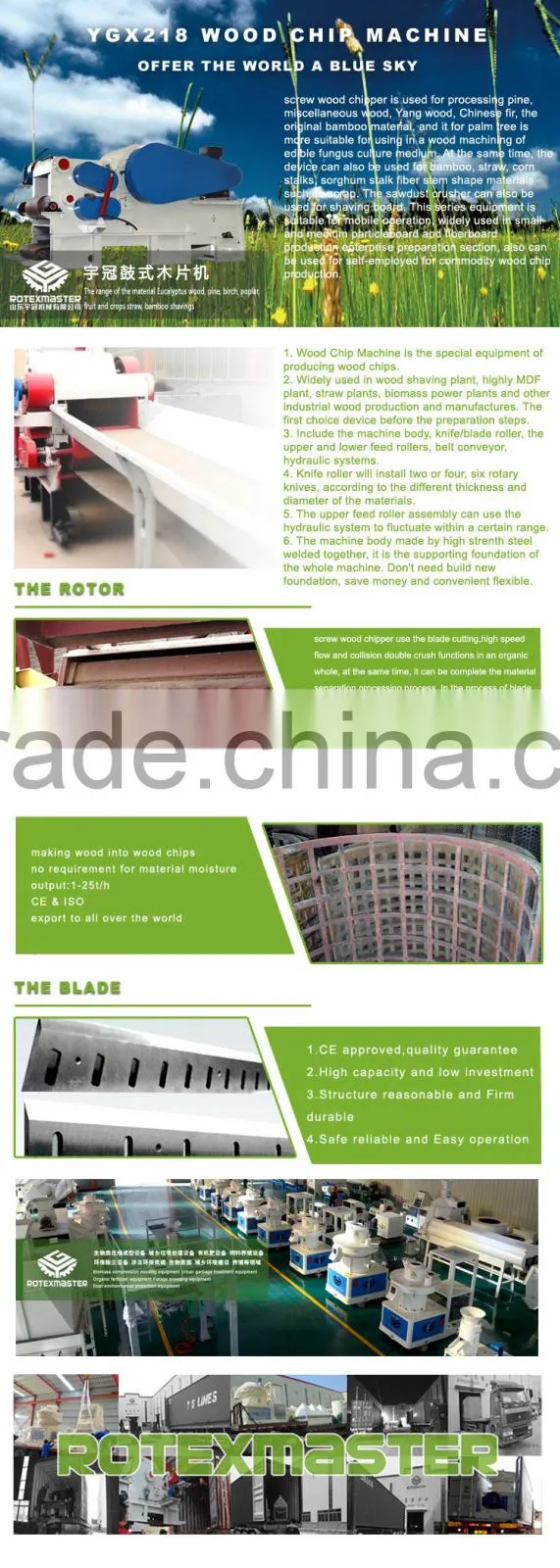 Chips making machine / wood chipper with high output