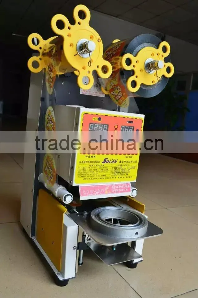 Semi automatic cup lid sealing machine price for bubble tea