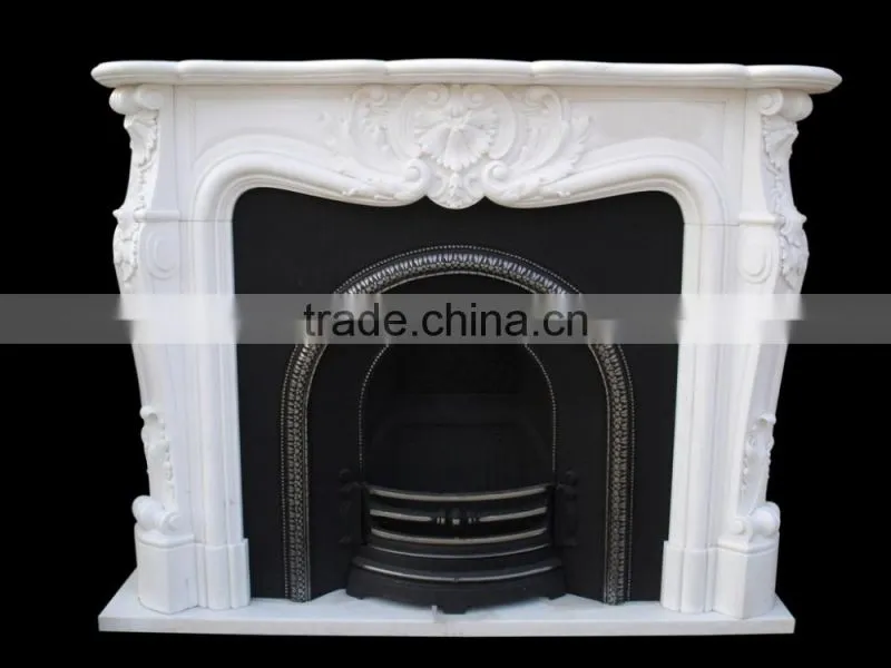 French style white marble fireplace mental for sale