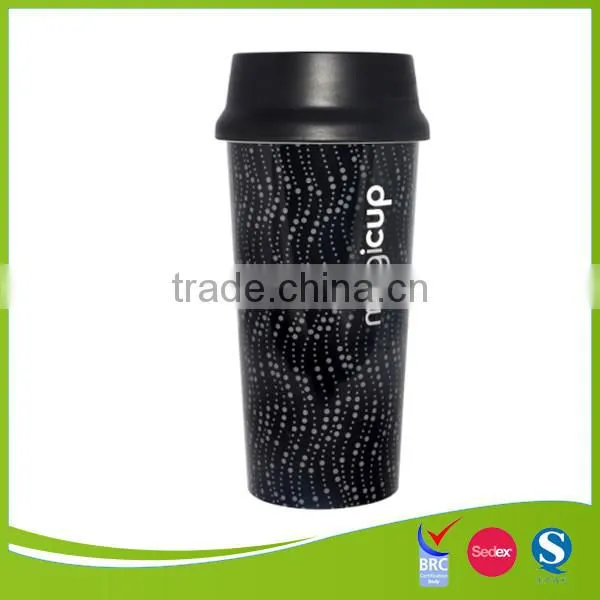 iml design plastic double wall drinking cup