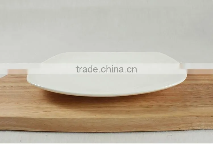 Haonai hot sale product high quality square shape ceramic plates dishes