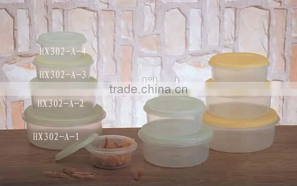 4pcs round plastic food fresh box container set hot sale