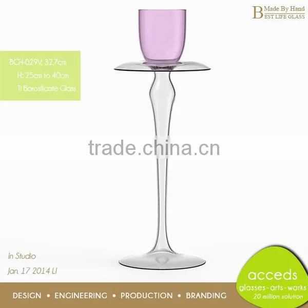 High Quality Mouth Blown Wine Glass Candle Holders