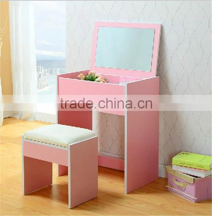 Small Window Table Wooden Dresser White Color Mini Dresser European Style Wood Makeup Table With Mirror 60*30*35cm T15-523C
