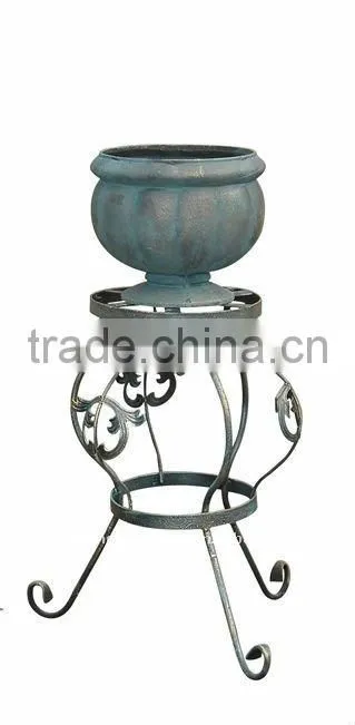 Round cast iron flower pot antique pot ans urns
