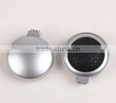 High quality round plastic foldable pocket compact decorative mirror with hair brush