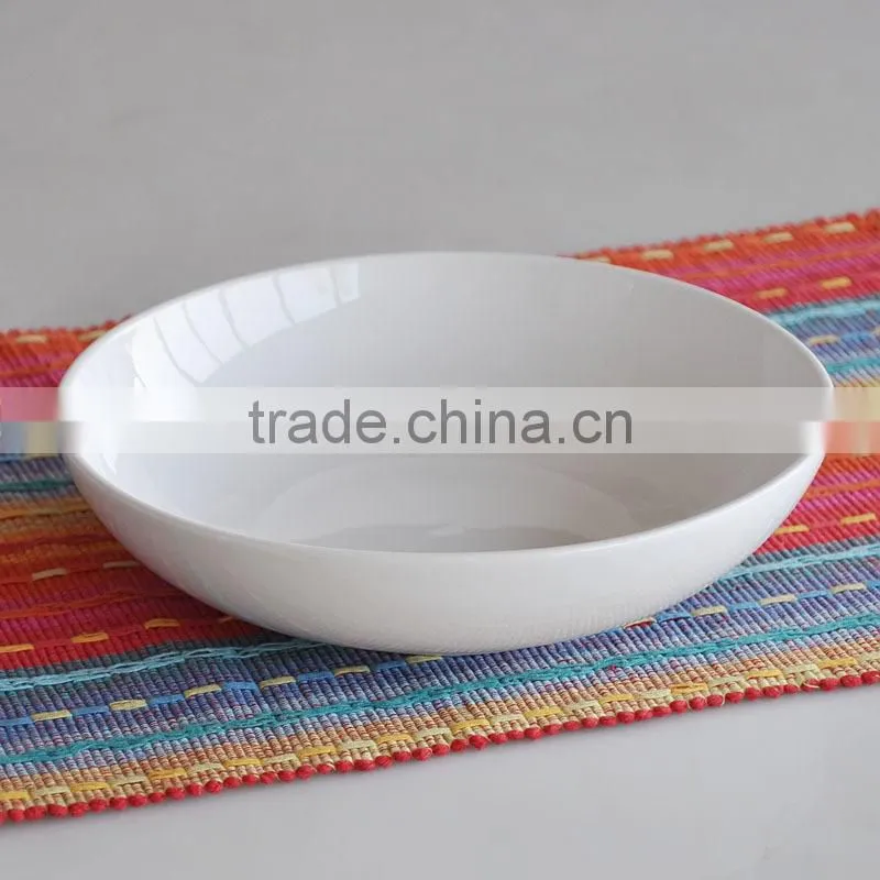 8"round shape white procelain soup plate