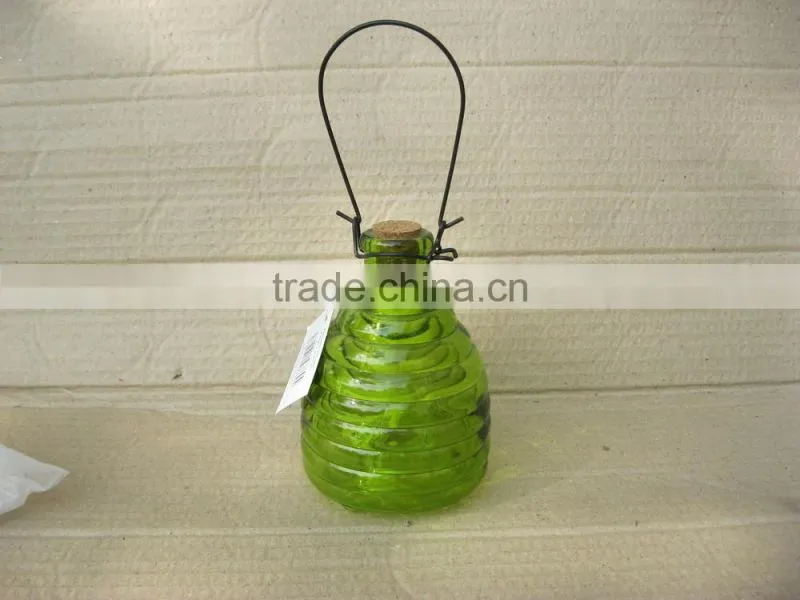 3 sizes Colored glass wasp trap hanging glass bee catcher, glass pest catcher
