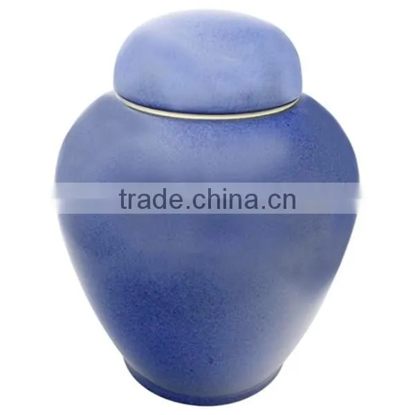 Blue ceramic flower urns for ashes suit for european desin