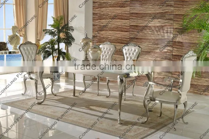 Modern pu leather cheap gold king throne dining chair