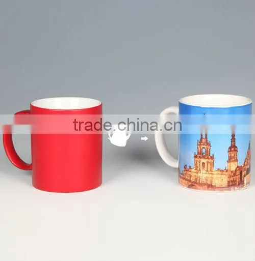 Advertising christmas color changing ceramic mug