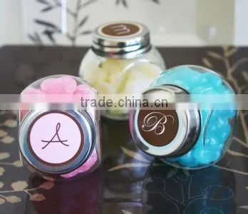 wholesale candy glass storage bottle with metal lid