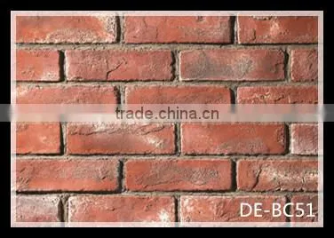Classic decorative indoor red wall bricks, indoor wall decoration 3D bricks, interior cement wall bricks