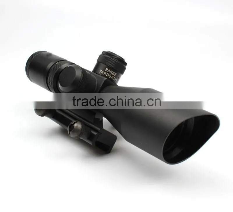 New compact 2.5-10X32 riflescope red green Mil-Dot Reticle with side attached red laser sight scope combo (FDA certified)