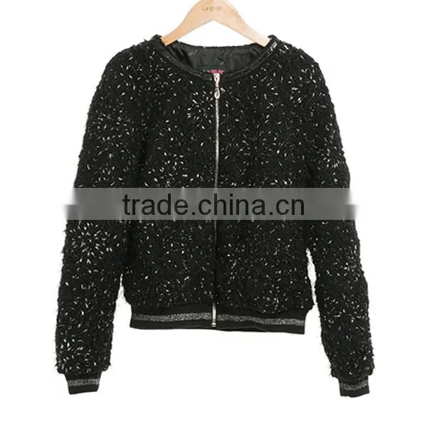 women's clothing garment apparel OEM/ODM manufacturer direct factory black unigue design women winter jacket