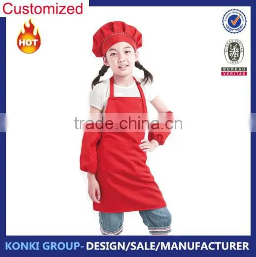 Wholesale kids chef hat and apron with customized printing