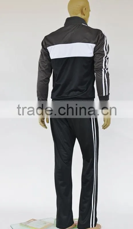 Factory OEM High quality sports sets polyester tricot set with rib on collar