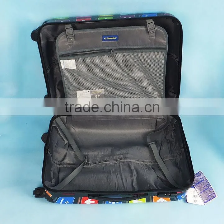 150704b Bags Leopard Trolley Luggage Printed ABS Luggage stocklots