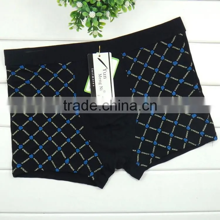 Fashion printed grid men underwear wholesale men boxer briefs boyshort