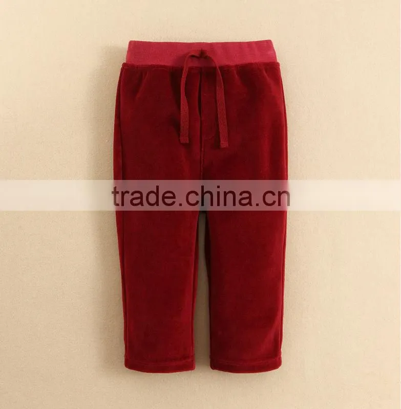 mom and bab 2014 baby clothes 100% polyester velvet pants