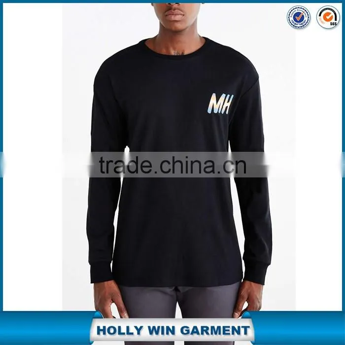 Cut and sew design long sleeves custom tshirt