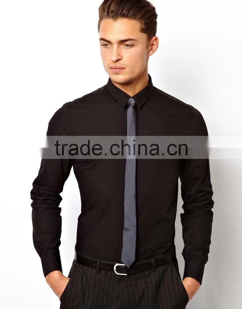 latest mens double cuff white dress shirt