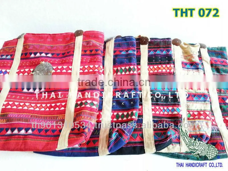 Large Embroidered HMONG Hill Tribe Tote Handmade Big Bag