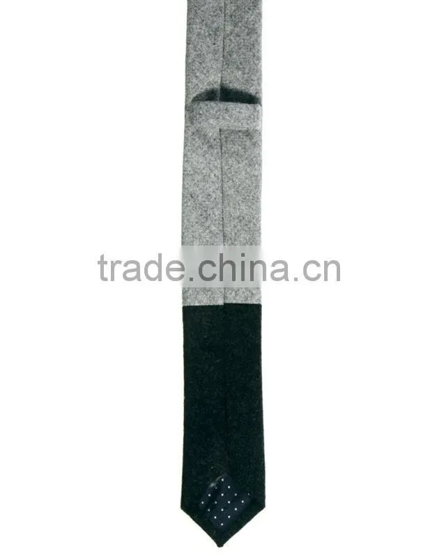two tone tie in wool tweed
