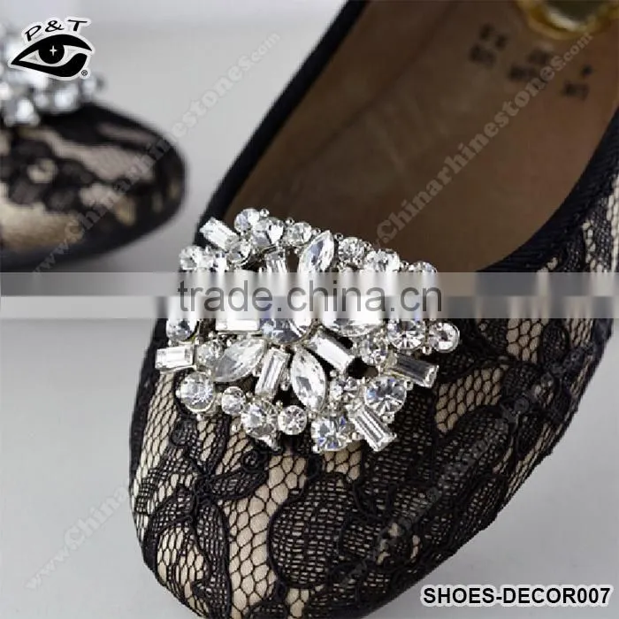5x3.5CM Square Flower Clip-On Rhinestones Shoe Clip with Metal Clip Jewelry Accessories for Shoes Bags Hat