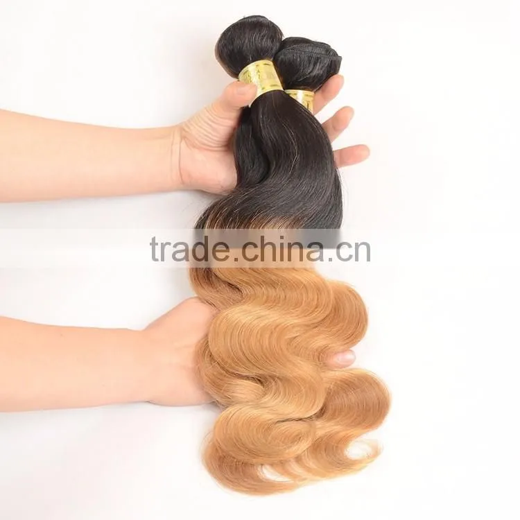 2016 how to start selling brazilian hair ombre weave color 1b/27 body wave