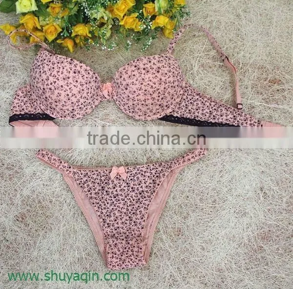 Fashion cotton lady bra set lingerie